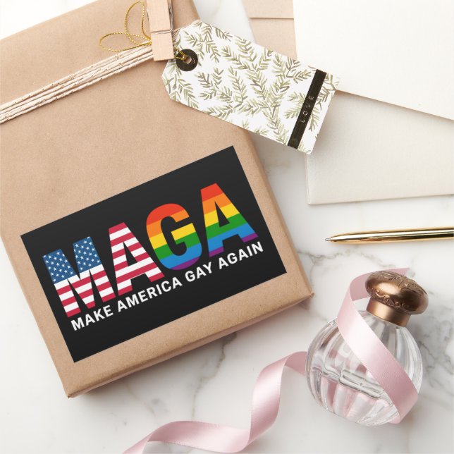 Make America Gay Again Gay Pride 2025 LGBTQ+  Rectangular Sticker (Gifting)