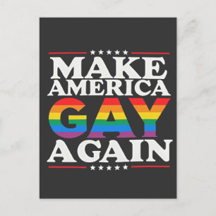 Make America Gay Again LGBT Pride Month Announcement Postcard
