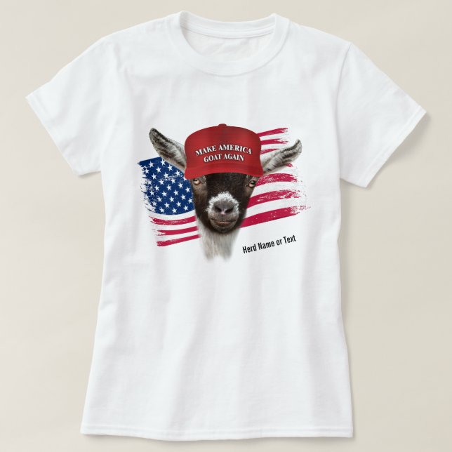 Make America GOAT Again Cute Pygmy Goat T-Shirt (Design Front)