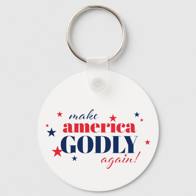 Make America Godly Again Patriotic Key Ring (Front)