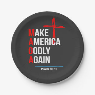 Make America Godly Again Trump Inaguration Maga  Paper Plate