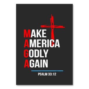 Make America Godly Again Trump Inaguration Maga Table Number
