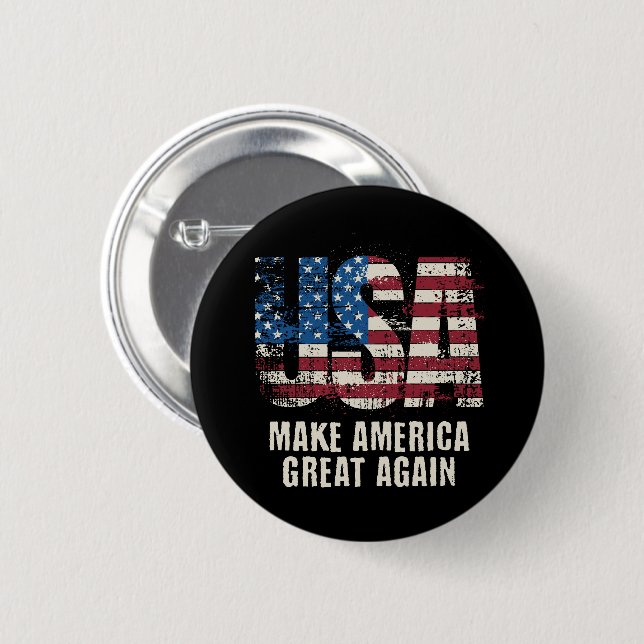 Make America Great Again Sticker 6 Cm Round Badge (Front & Back)