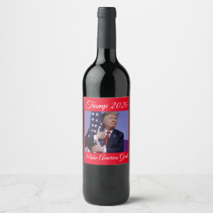 Make America Great Trump 2020 Wine Label