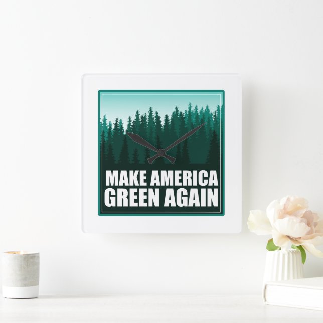 Make America Green Again Square Wall Clock (Home)