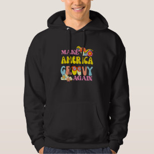 Make America Groovy Again 70s Retro Peace Flower H Hoodie