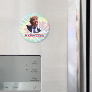 Make America Groovy Again Tie-Dye Round Magnet