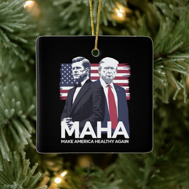 Make America Healthy Again Ceramic Ornament (Tree)