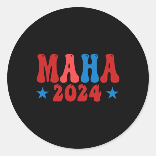 Make America Healthy Maha Pro-trump 2024 Conservat Classic Round Sticker (Front)