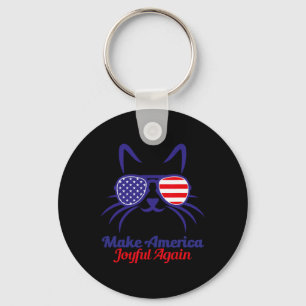 Make America Joyful Again Cat Ladies For Kamala  Key Ring