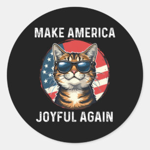 Make America Joyful Again Cat Lady 2024 Classic Round Sticker