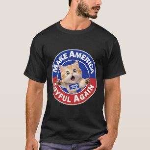 Make America Joyful Again Harris Wall 2024 Cat Lad T-Shirt