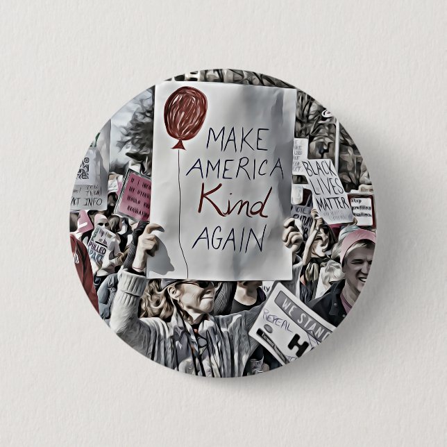 Make America Kind Again 6 Cm Round Badge (Front)