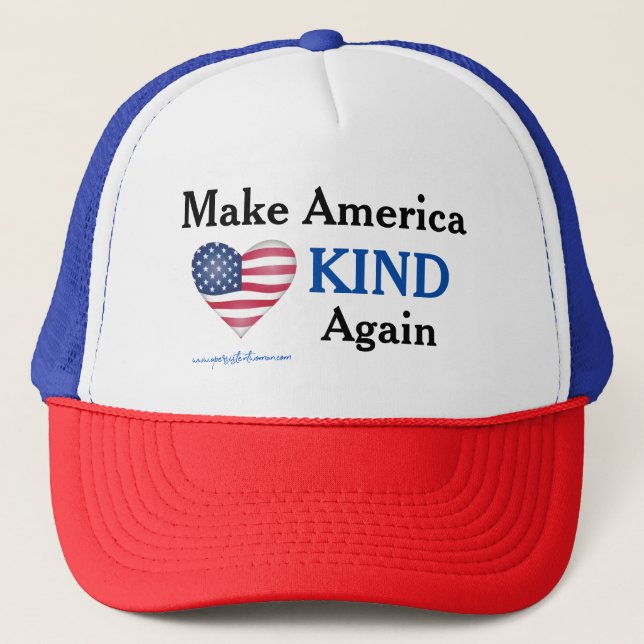 Make America KIND again. Anti-trump Trucker Hat (Front)