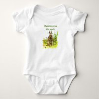 Make America Kind Again Bunny Rabbit Baby Bodysuit