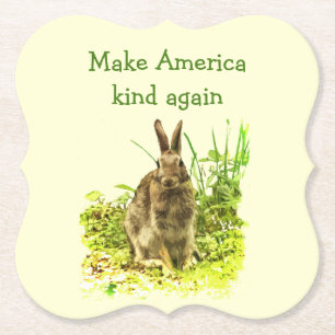 Make America Kind Again Bunny Rabbit Coasters