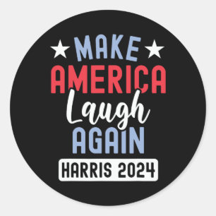 Make America Laugh Again President 2024 Kamala Har Classic Round Sticker