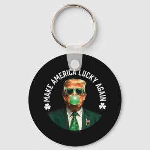 Make America Lucky Again Trump Bubble Gum St Patri Key Ring