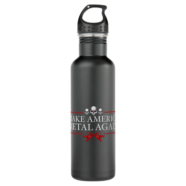 Make America Metal Again Trump Rock Heavy Music Th 710 Ml Water Bottle (Front)