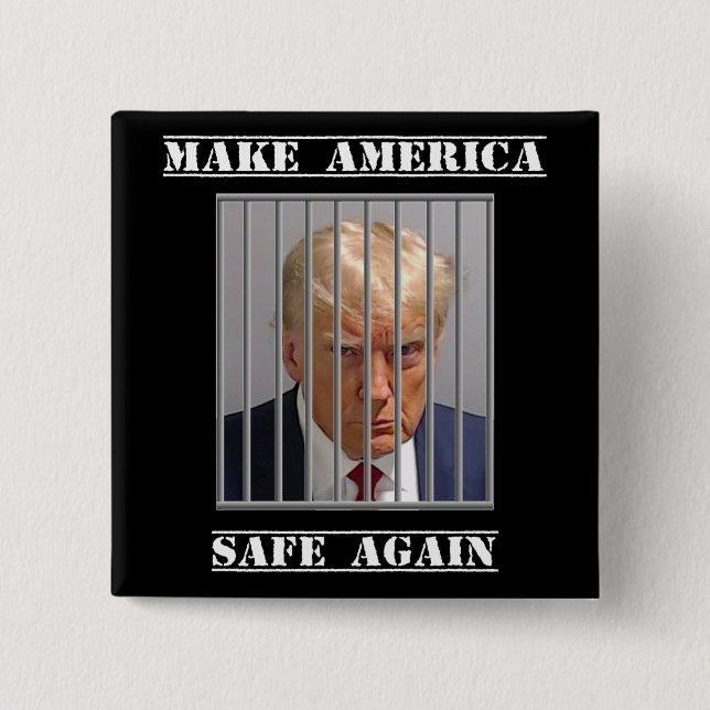 Make America Safe Again 15 Cm Square Badge (Front)