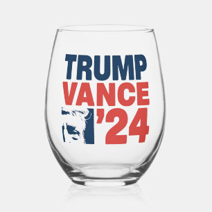 Make America Safe Again Trump Vance 2024 MAGA  Stemless Wine Glass