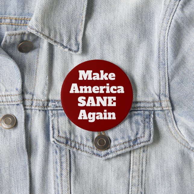 Make America Sane Again 2024 Elections 7.5 Cm Round Badge (In Situ)