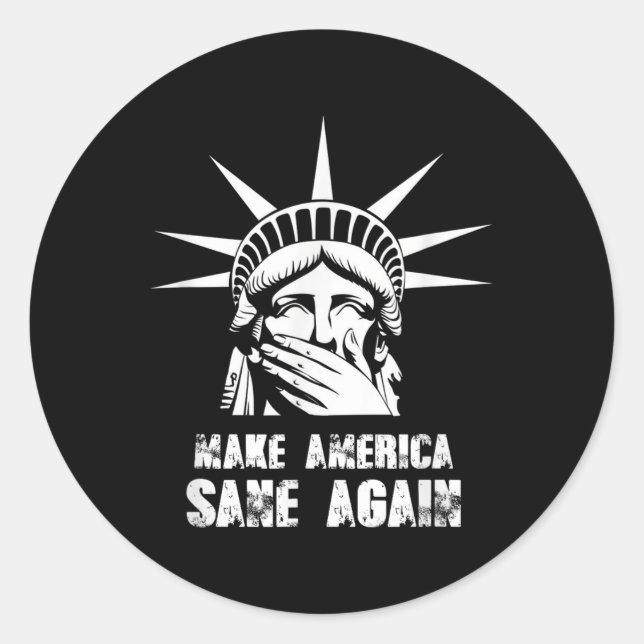 Make America Sane Again Anti Trump Resist Protest  Classic Round Sticker (Front)