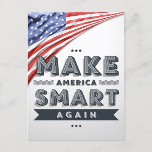 Make America Smart Again Flag Protest Parody Postcard