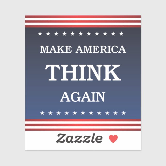 Make America Think Again - Anti-Trump Biden Bumper (Sheet)