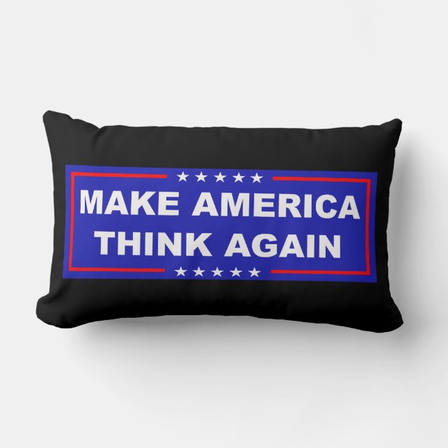 Make America Think Again Lumbar Cushion (Front)