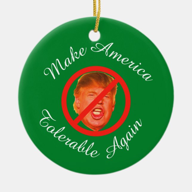 Make America Tolerable Again PERSONALIZED Ceramic Tree Decoration (Front)