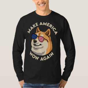 Make America Wow Again American Flag Funny Doge Do T-Shirt