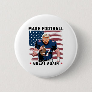 Make American Footll Great Again Trump Usa Flag 6 Cm Round Badge