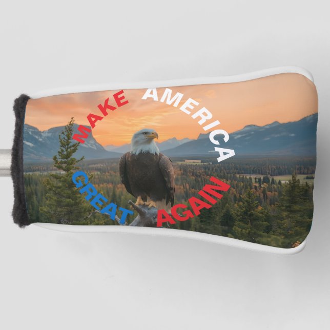 MAKE AMERICAN GREAT AGAIN EAGLE SUNRISE GOLF HEAD COVER (Front)