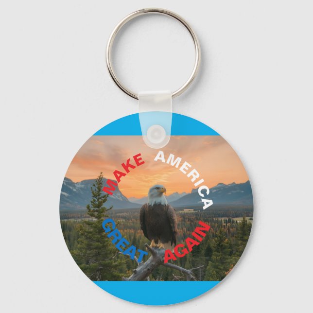 MAKE AMERICAN GREAT AGAIN EAGLE SUNRISE KEY RING (Front)