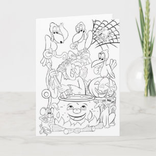 Make and colour your own Halloween card