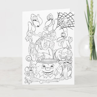 Make and colour your own Halloween card
