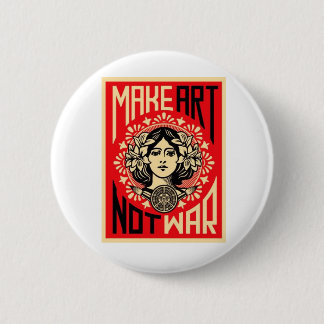 Make art Not war 6 Cm Round Badge