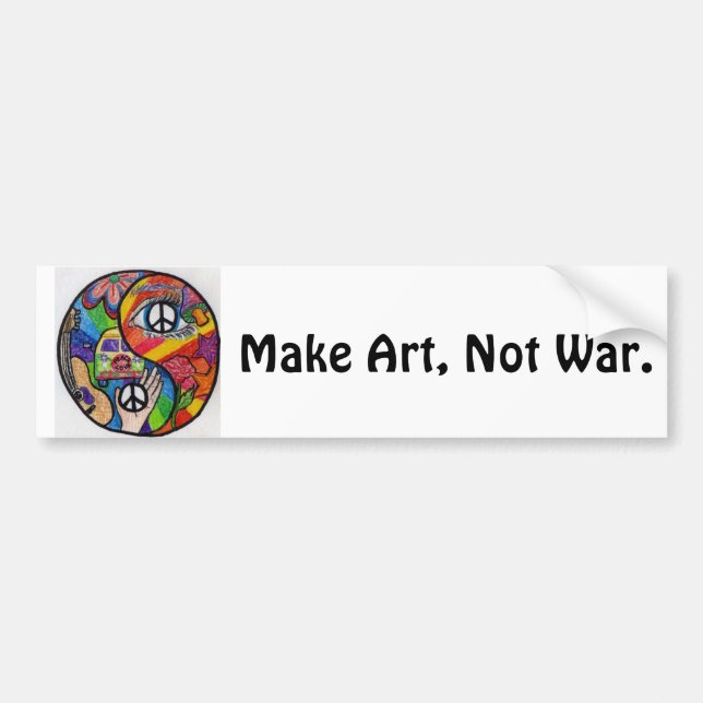 Make Art, Not War Bumper Sticker (Front)