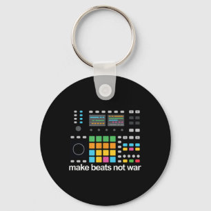 Make Beats Not War Drum Machine Ravers Festival Key Ring