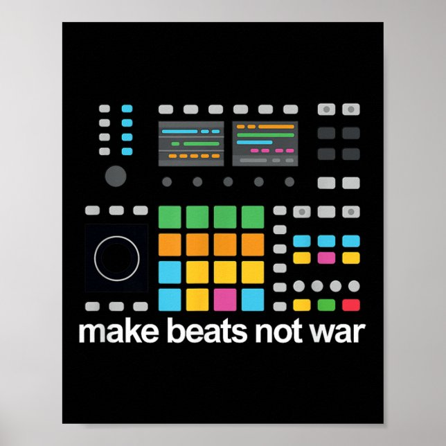Make Beats Not War Drum Machine Ravers Festival  Poster (Front)