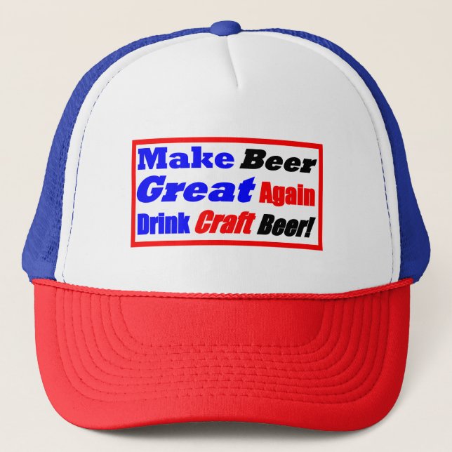 Make Beer Great Again-Box Style Trucker Hat (Front)