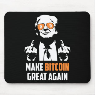 Make Bitcoin Great Again Funny Maga Pro Trump  Mouse Pad