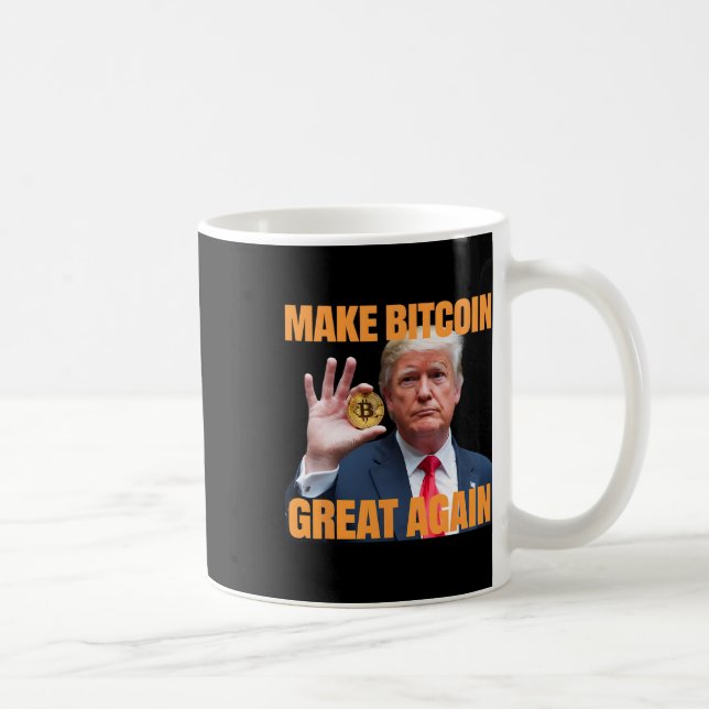 Make Bitcoin Great Again Funny Trump Bitcoin Crypt Coffee Mug (Right)