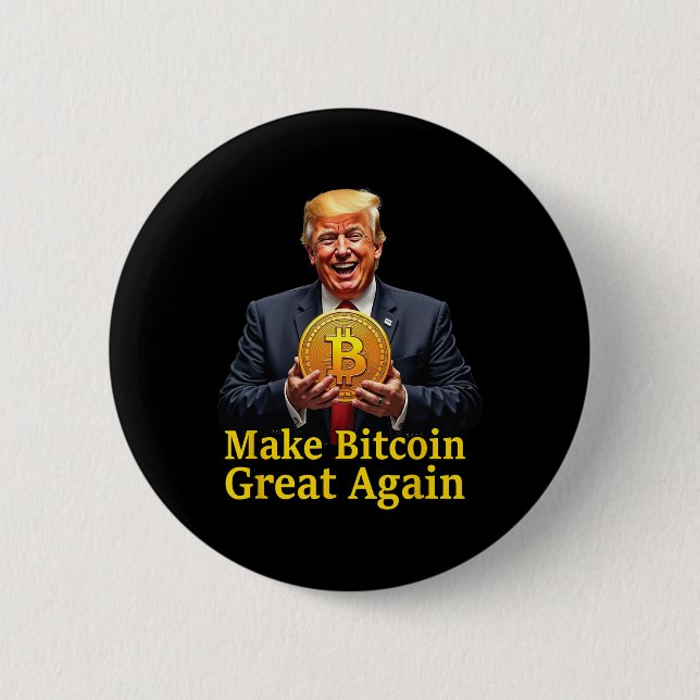 Make Bitcoin Great Again Trump Bitcoin Crypto Futu 6 Cm Round Badge (Front)