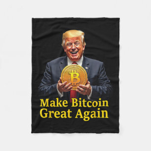 Make Bitcoin Great Again Trump Bitcoin Crypto Futu Fleece Blanket