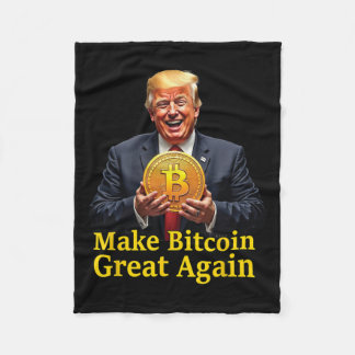 Make Bitcoin Great Again Trump Bitcoin Crypto Futu Fleece Blanket