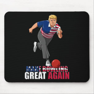 Make Bowling Great Again - Funny Trump Bowling Gif Mouse Pad