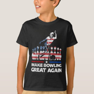 Make Bowling Great Again Funny Trump Us Flag T-Shirt