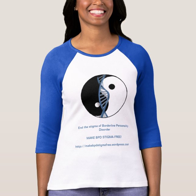 "Make BPD Stigma-Free!" Logo Baseball Jersey T-Shirt (Front)